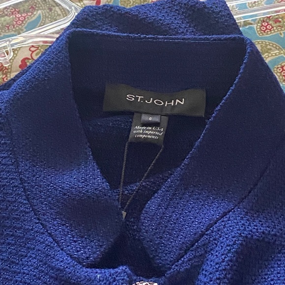 St. John Navy Jacket And Sheath Dress With Silver Buttons With Tags Never Worn 6 - Picture 12 of 14